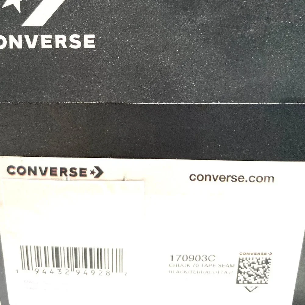 Converse 170903C CHUCK 70 Men's TAPE SEAM Black Terracotta Canvas High Sneakers - Picture 8 of 9